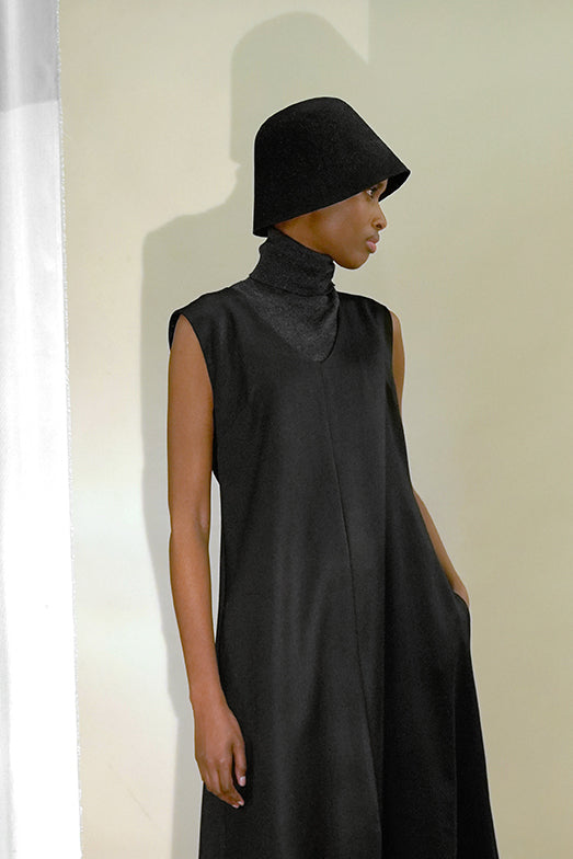 Ane dress | Black - Virgin wool