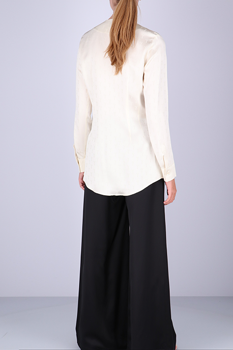 Giovanna Blouse | Off White - Jacquard silk