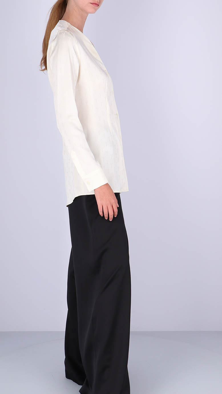 Giovanna Blouse | Off White - Jacquard silk