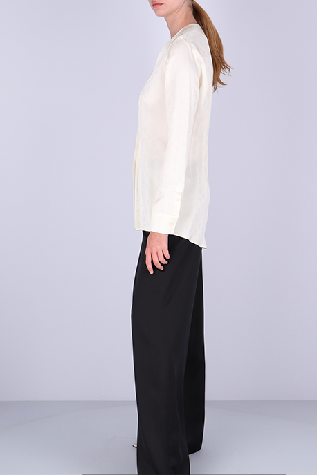Giovanna Blouse | Off White - Jacquard silk