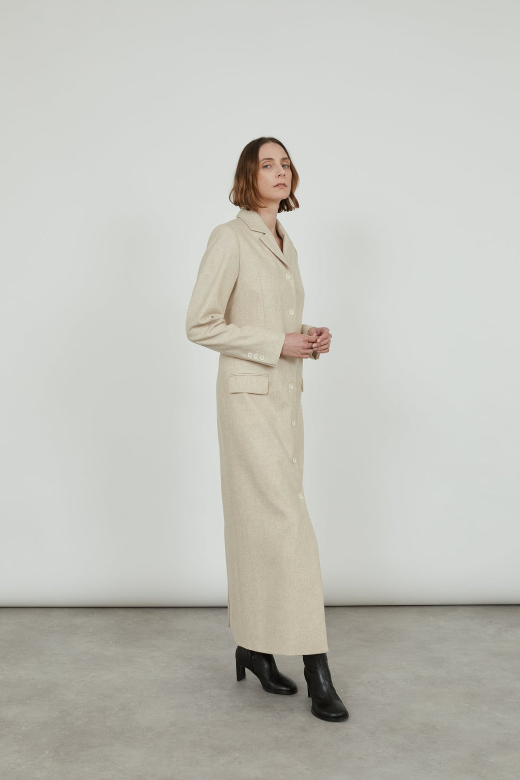 Alexandrine blazerdress | Buttercream - Flannel wool