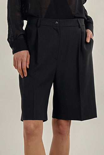 Bermuda Shorts | Black - Virgin wool