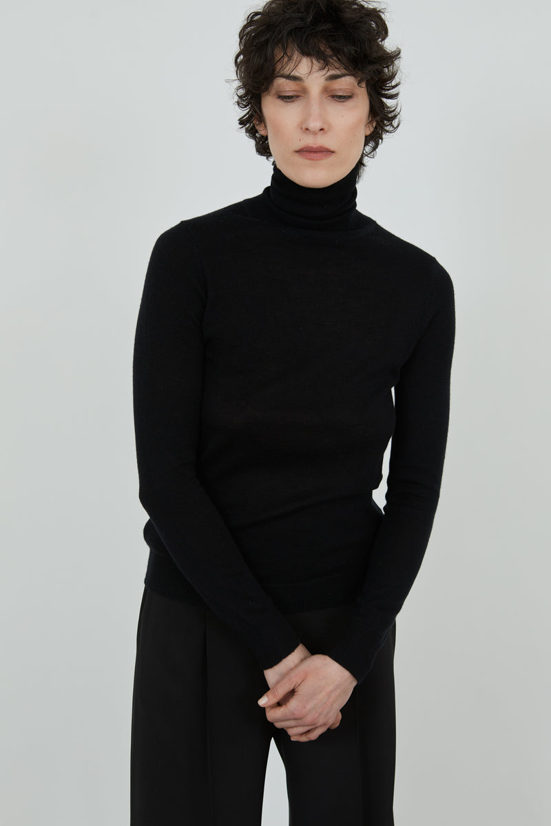 Frederica knitted top | Black - Merino wool