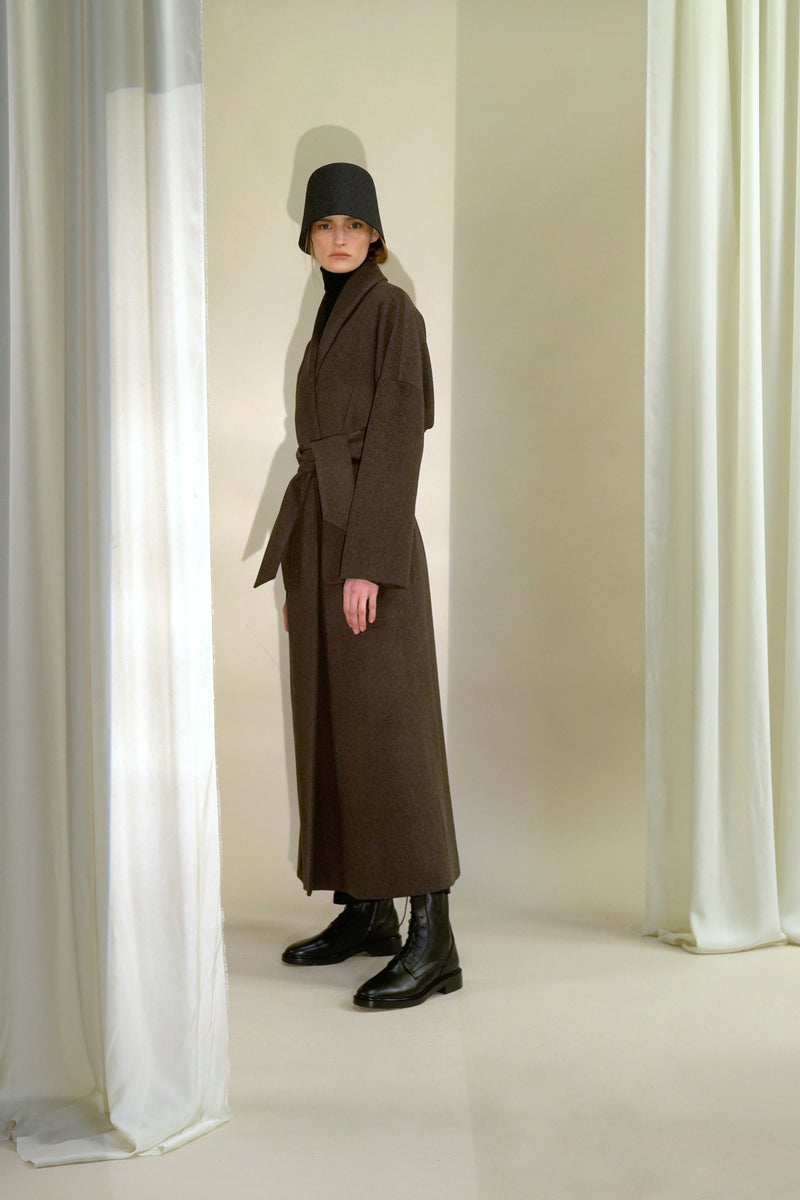 Indra coat | Brown - Cashmere wool