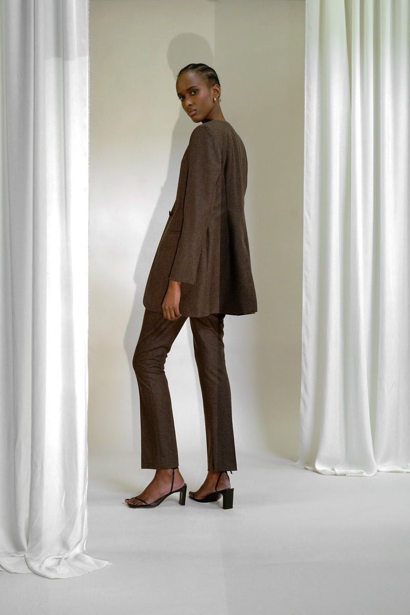 Karima blazer | Brown - Flannel wool