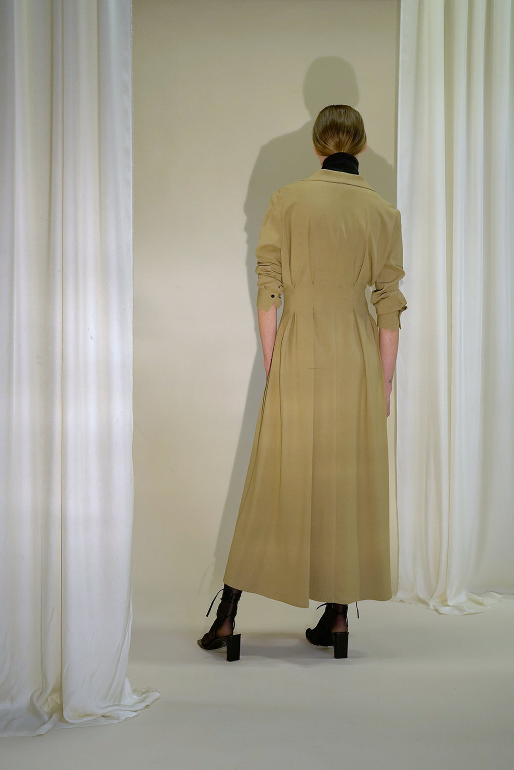 Lea Dress | Khaki - Viscose blend