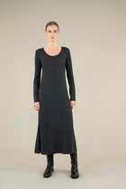 Maria knitted dress | Dark grey - Merino wool