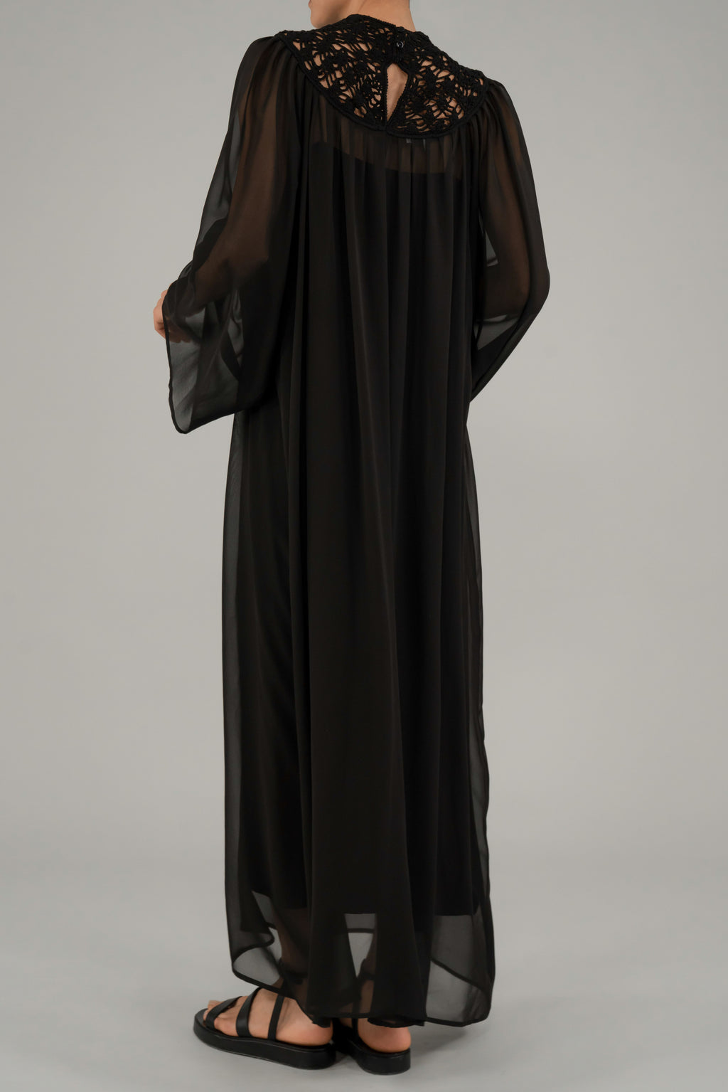 Penelope dress | Black - Sheer Virgin Wool