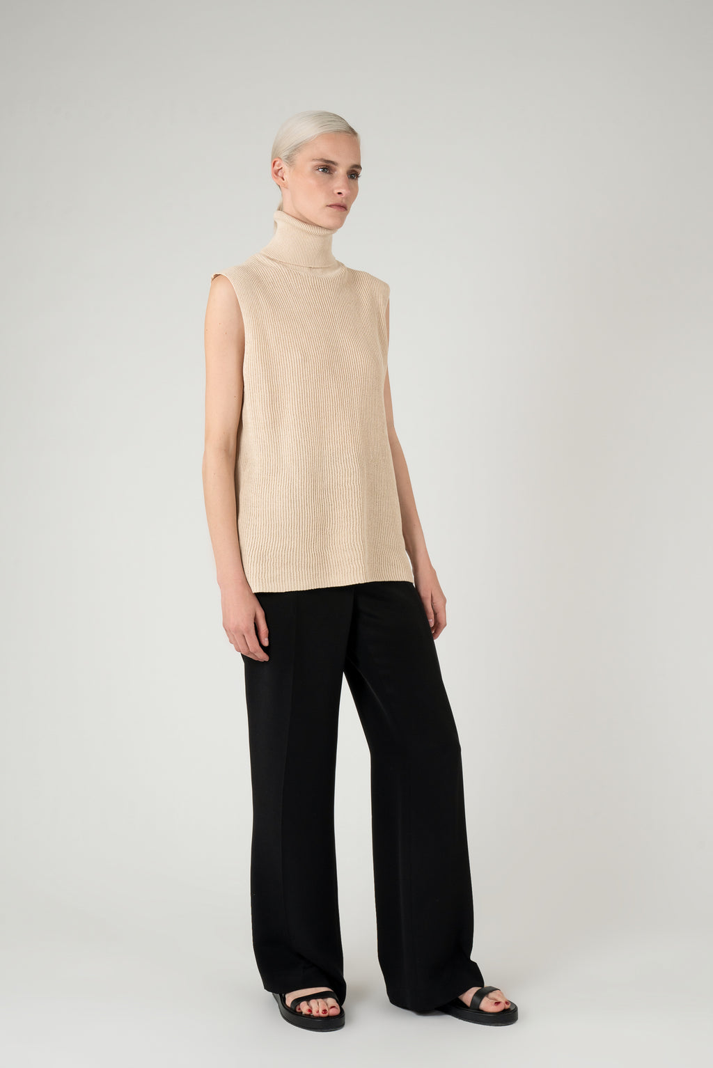 Yeva knitted top | Beige - Cotton