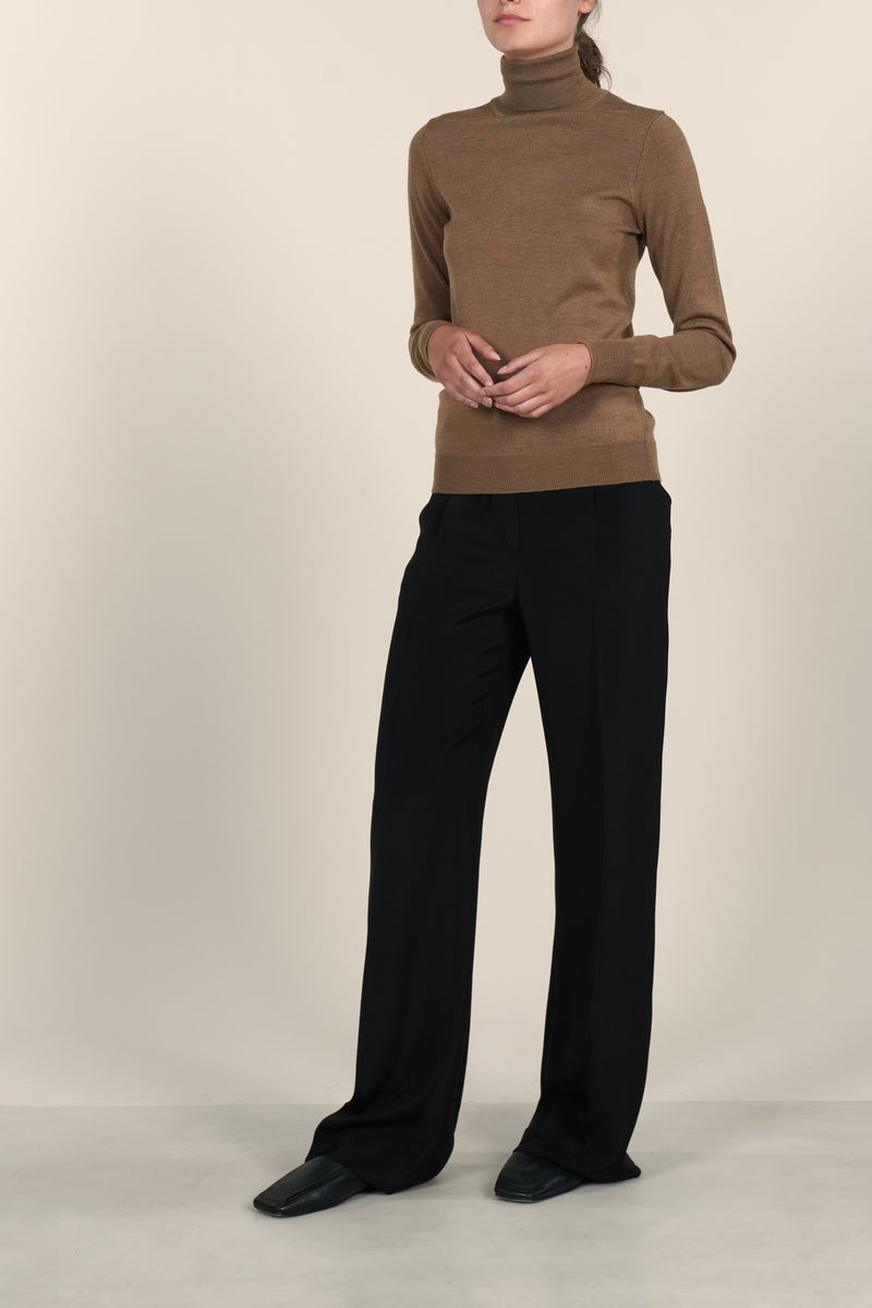 Frederica knitted top | Camel - Merino wool