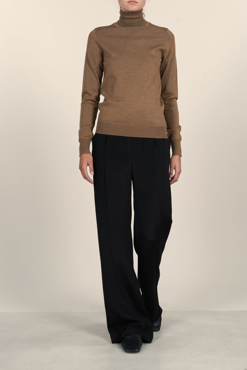Frederica knitted top | Camel - Merino wool