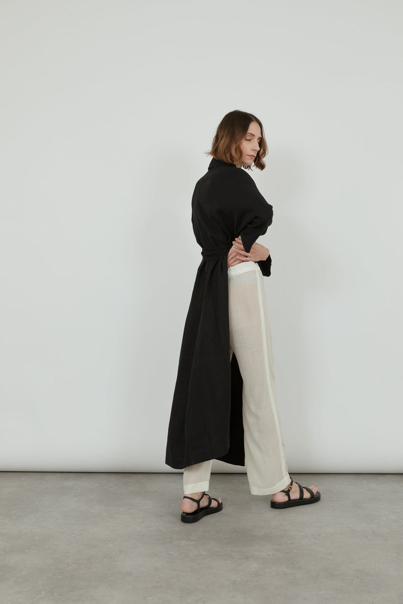 Aman sheer trousers  - Off White