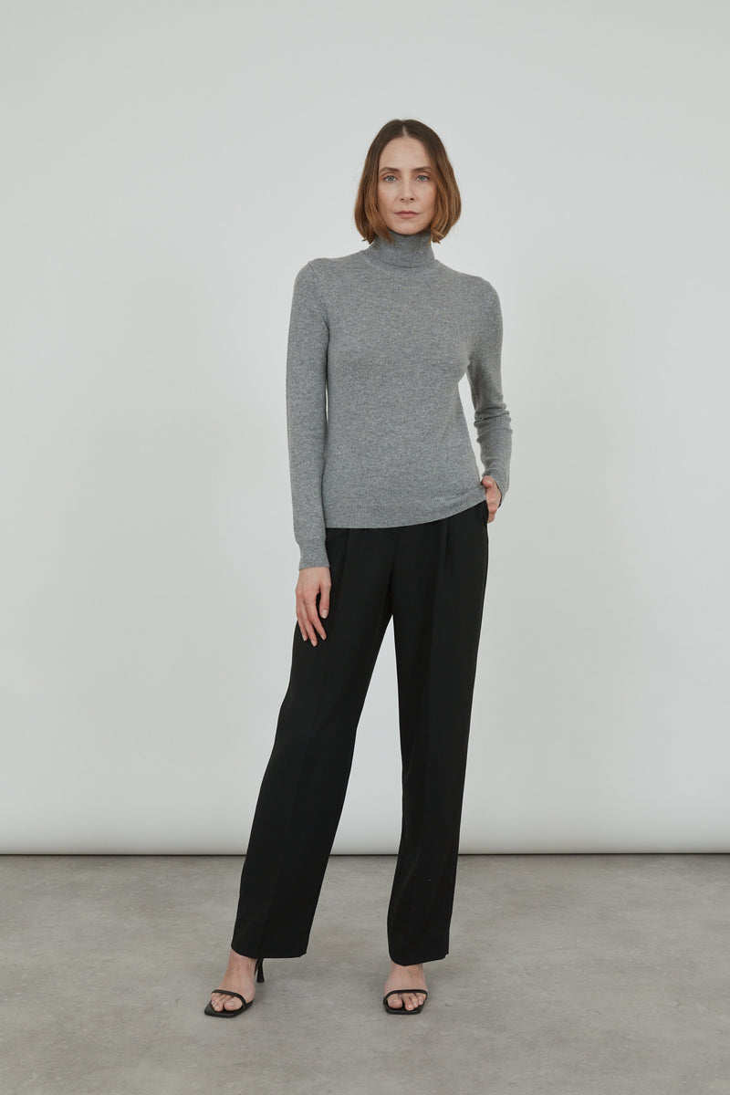 Frederica knitted top | Grey - Cashmere wool