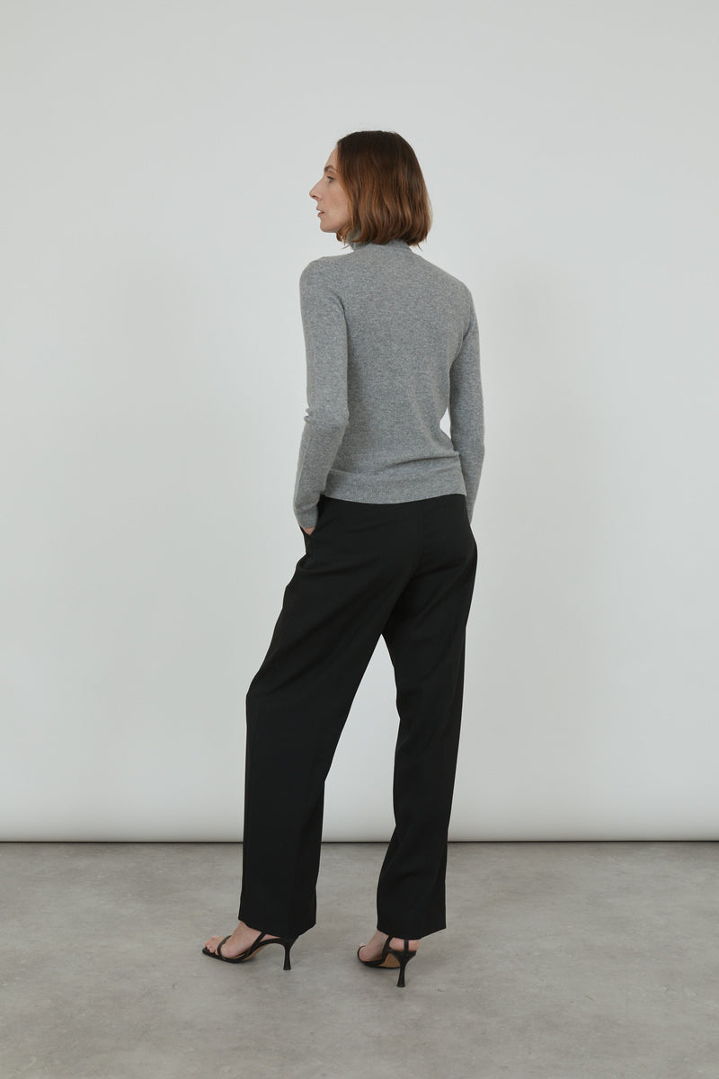 Frederica knitted top | Grey - Cashmere wool