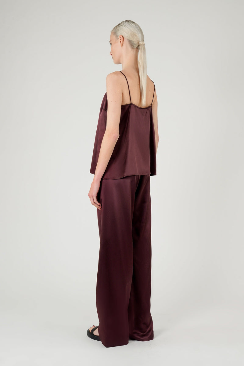 Harriet top | Pinot noir - Crepe silk