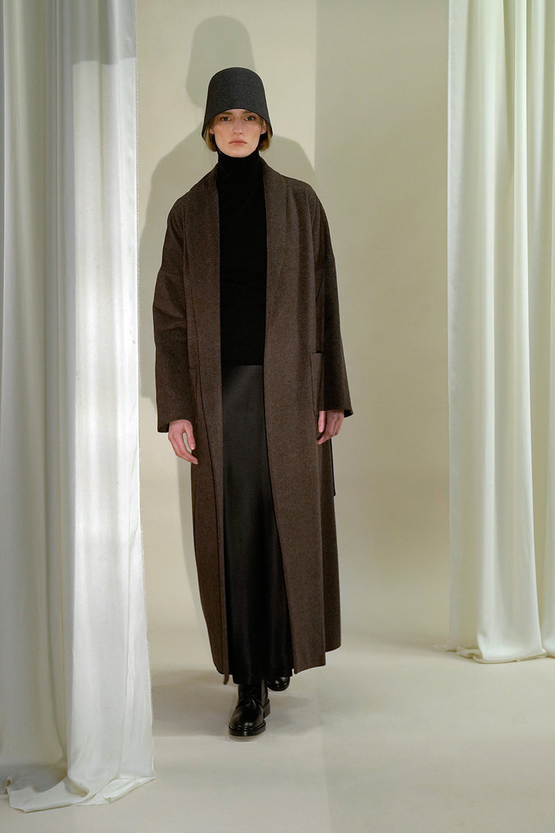 Indra Coat - Brown - cashmere